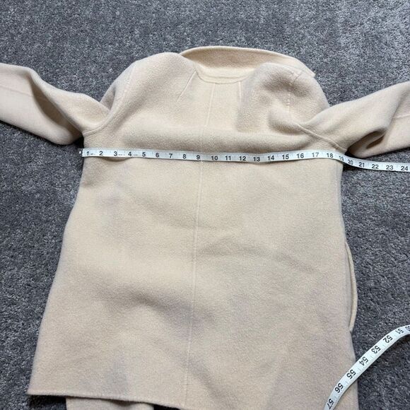 Theory Cashmere Blend Open Coat NEW DIVIDE Womens Medium Ivory Buttonless - Picture 7 of 8